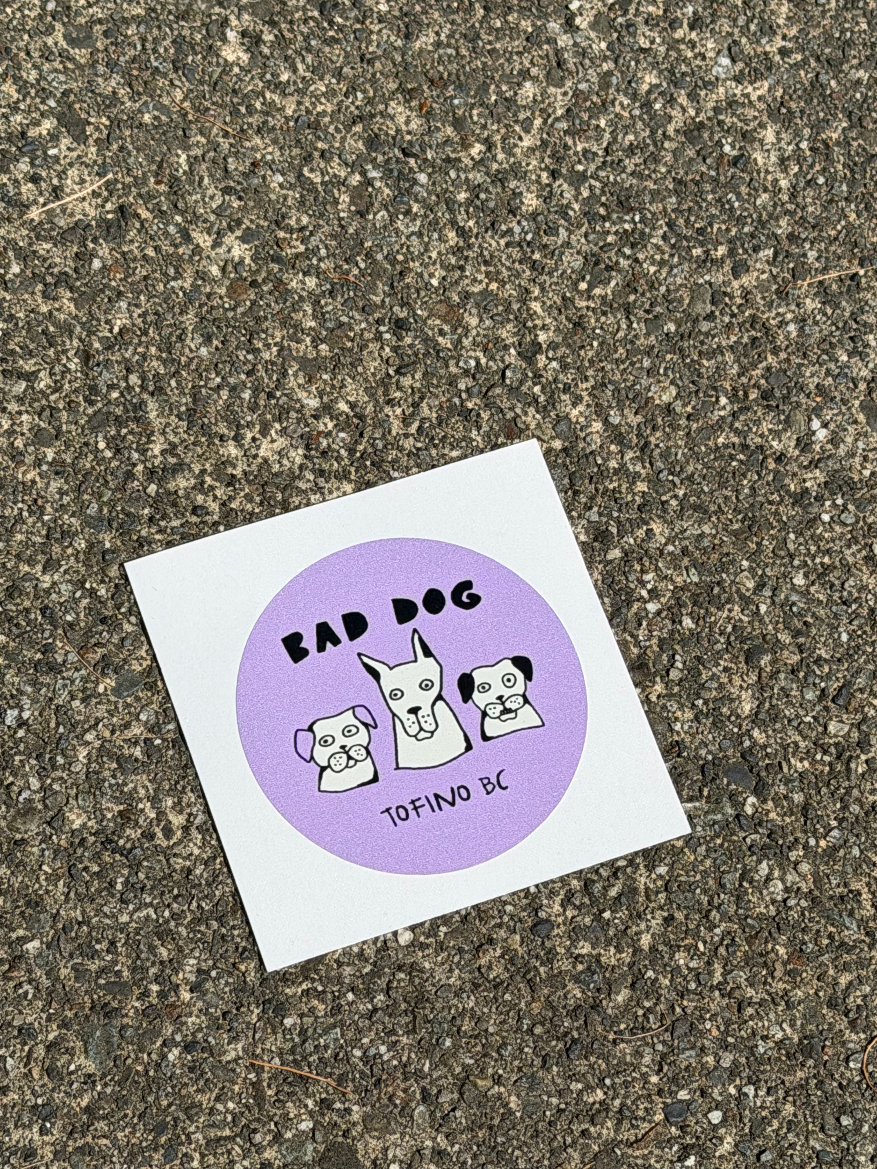 Bad Dog Circle Stickers