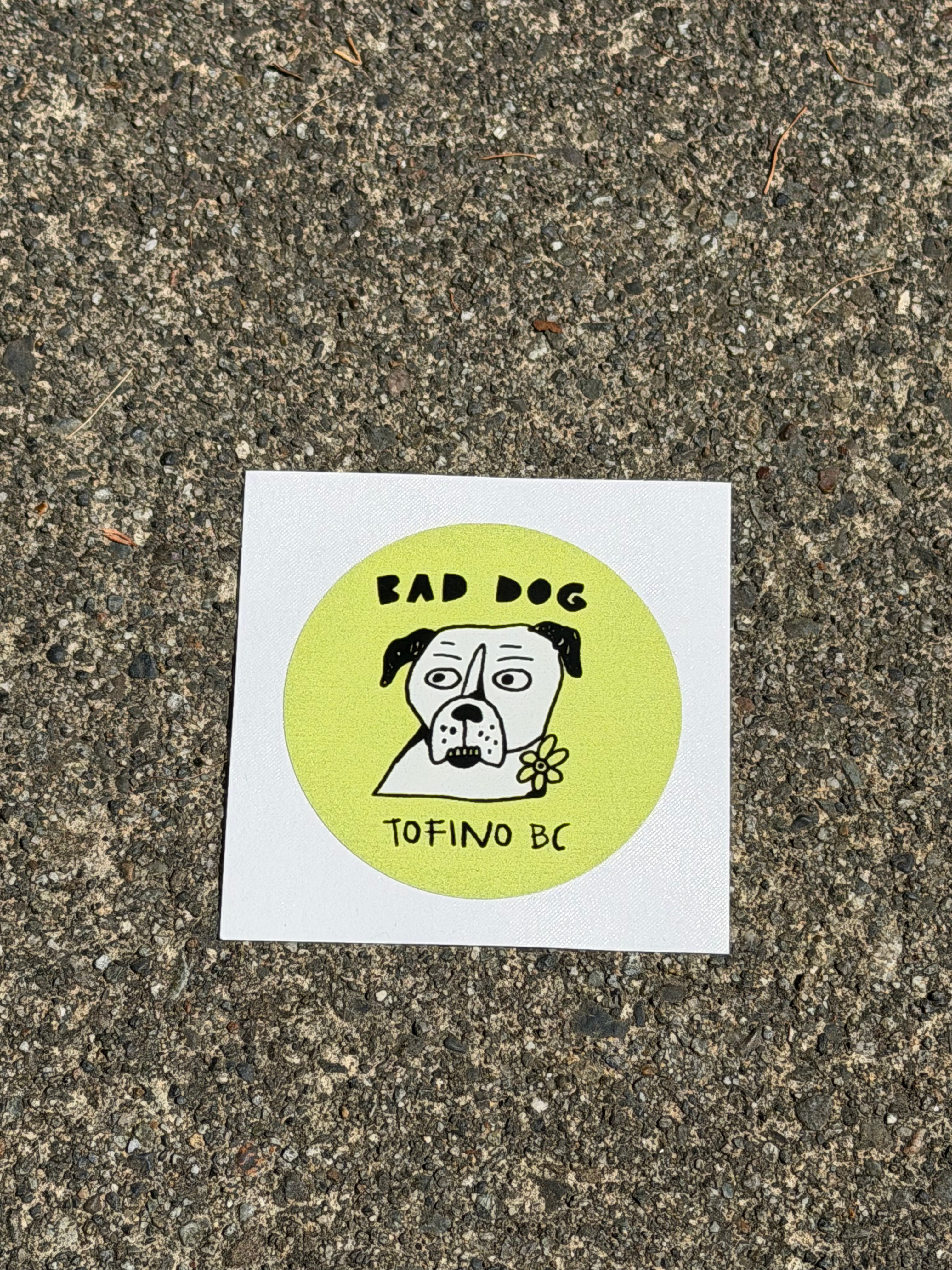 Bad Dog Circle Stickers
