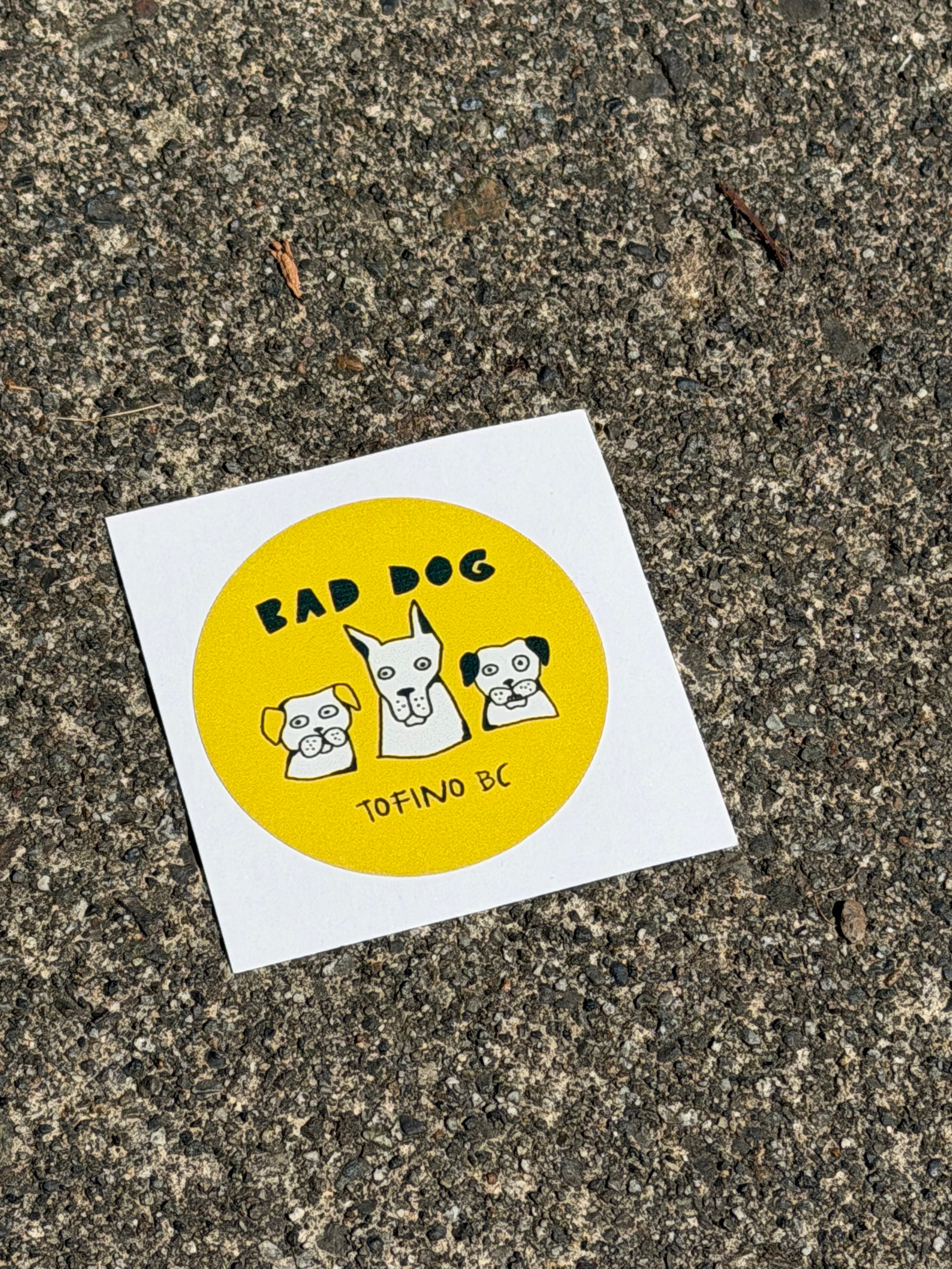 Bad Dog Circle Stickers