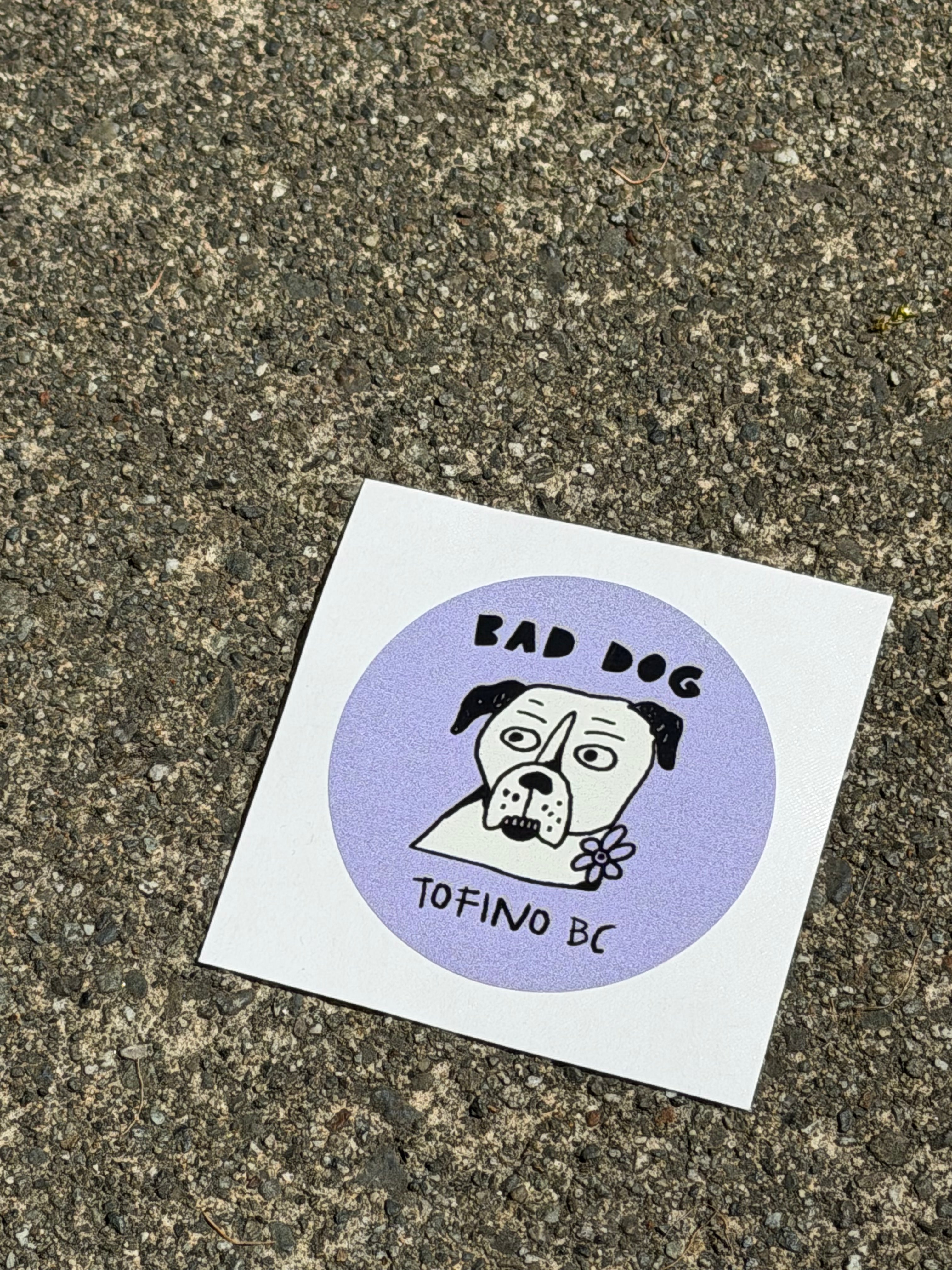Bad Dog Circle Stickers