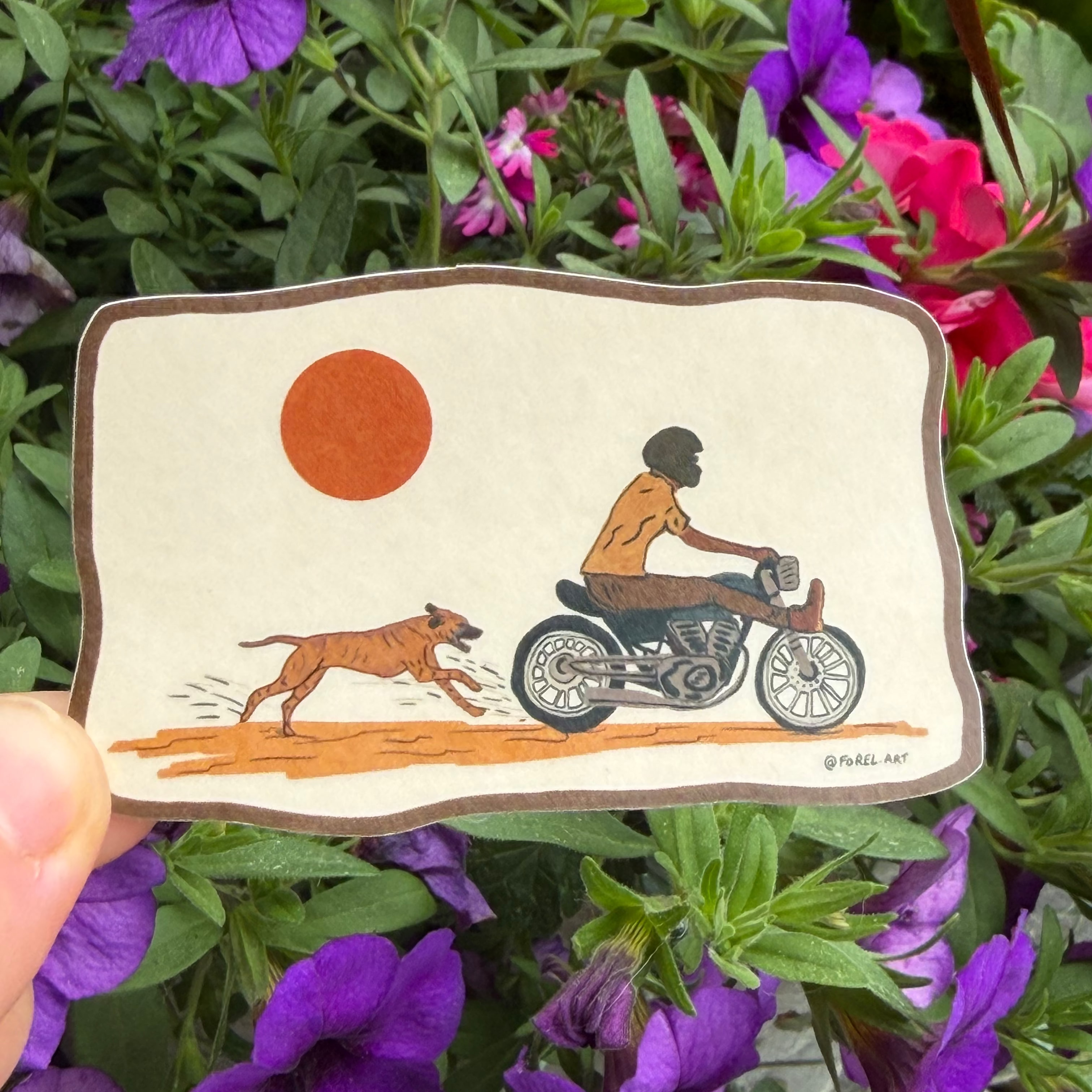 Moto Sticker ~ Dog Sticker by Forel Art