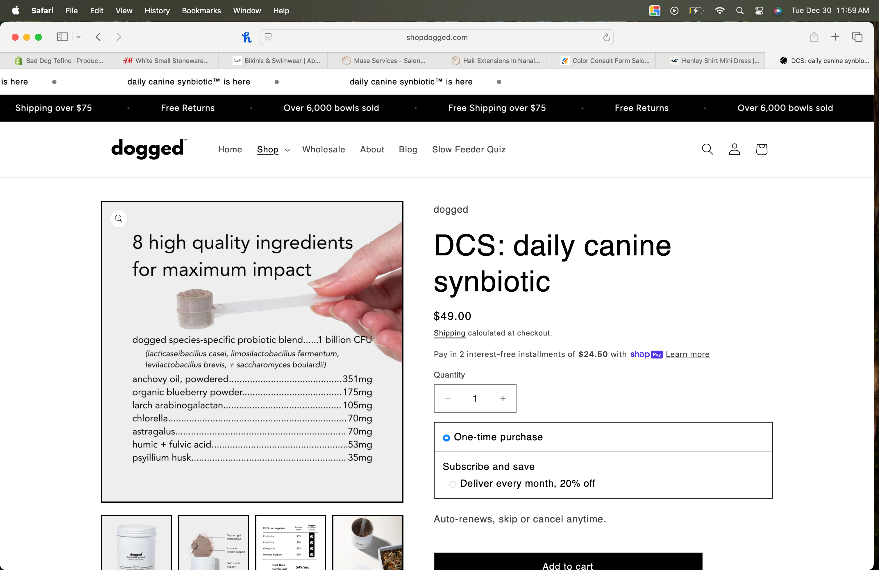 DCS: daily canine synbiotic